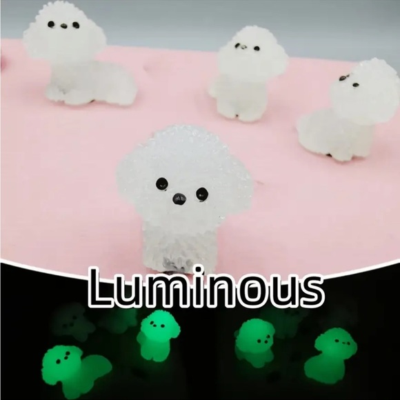 4 Pcs Glow-In-The-Dark Puppy Croc Charms Set (Luminous) - Picture 1 of 4